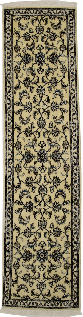 Vanilla Cream Classic 2'5X10 Nain Kashmar Persian Runner Rug