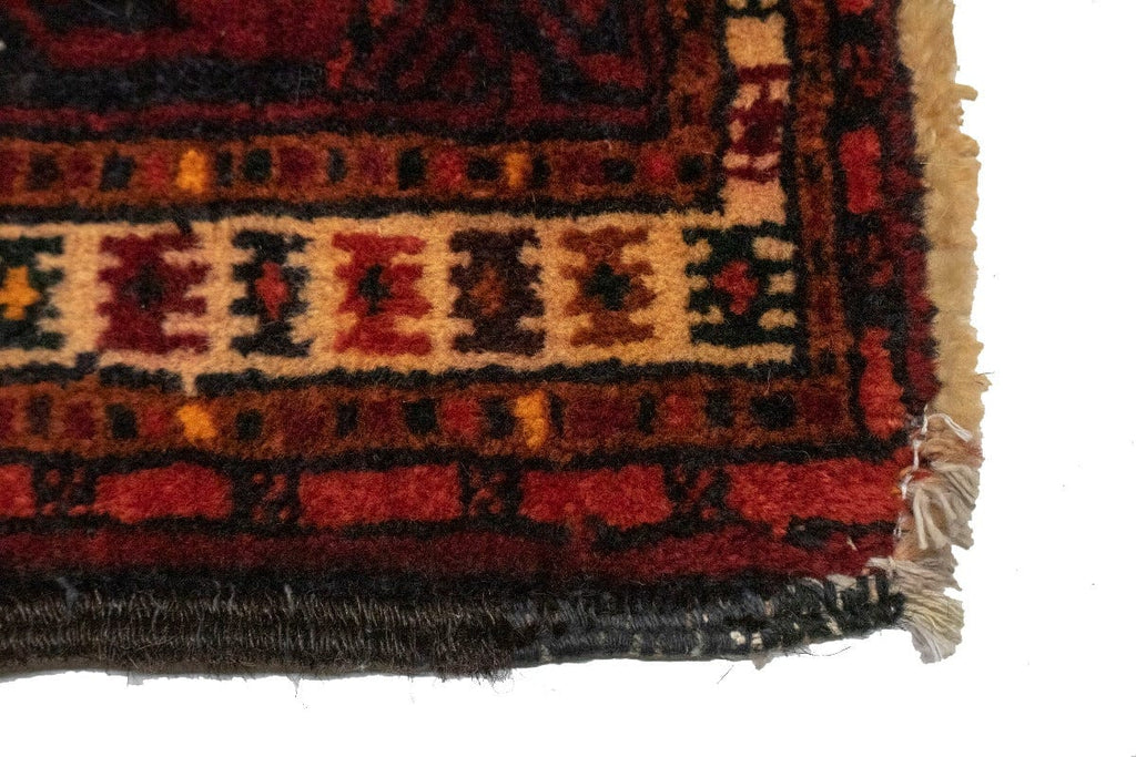 Vintage Tribal Geometric 3'8X9'2 Balouch Persian Runner Rug