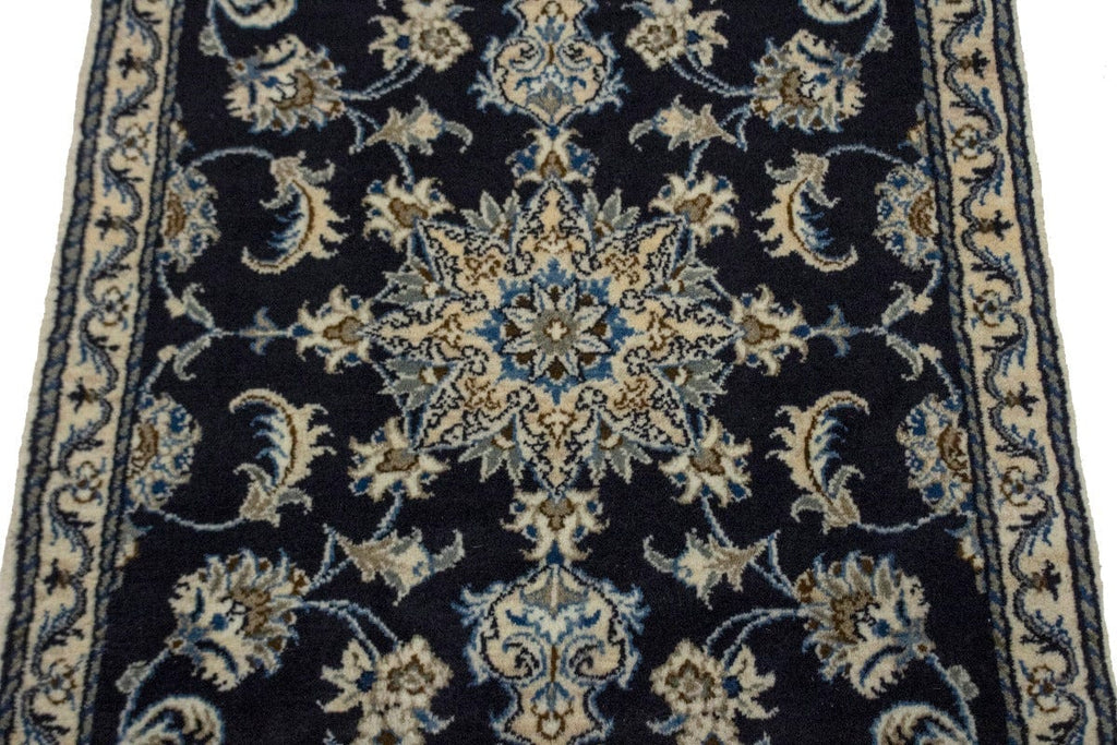 Navy Blue Classic 3X4 Nain Kashmar Persian Rug