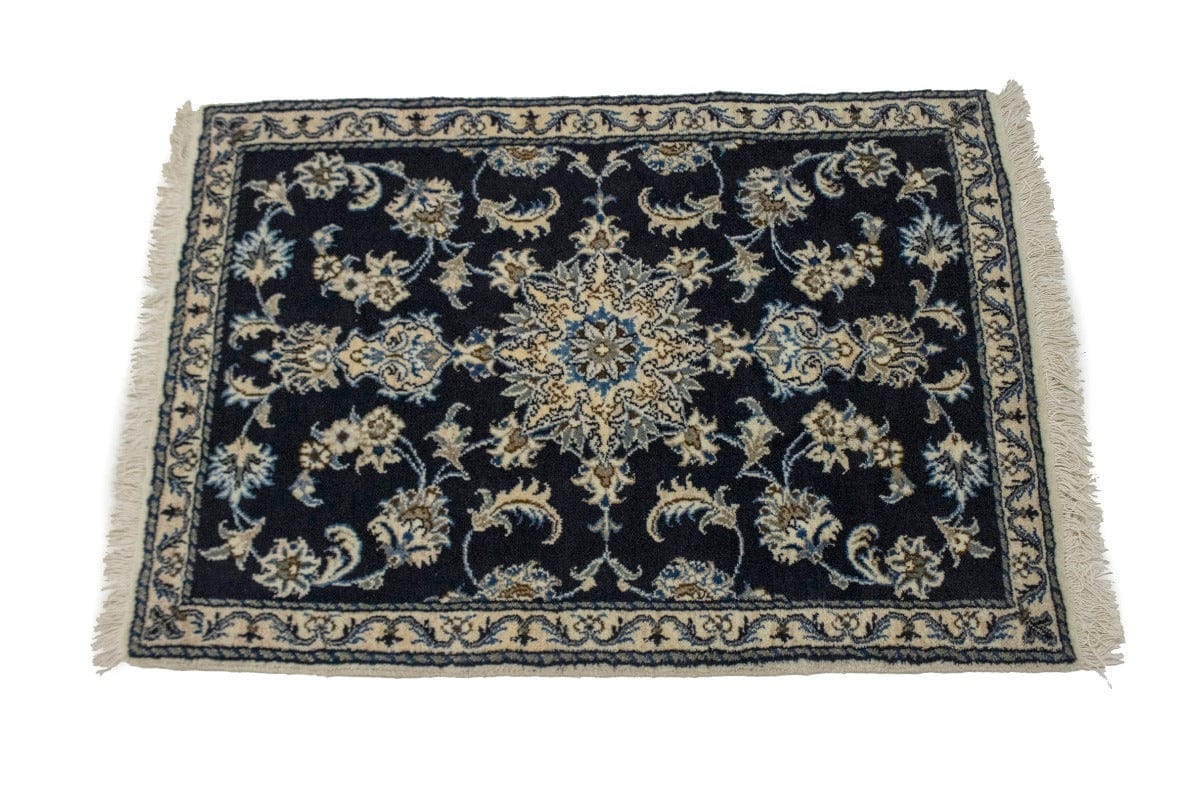 Navy Blue Classic 3X4 Nain Kashmar Persian Rug