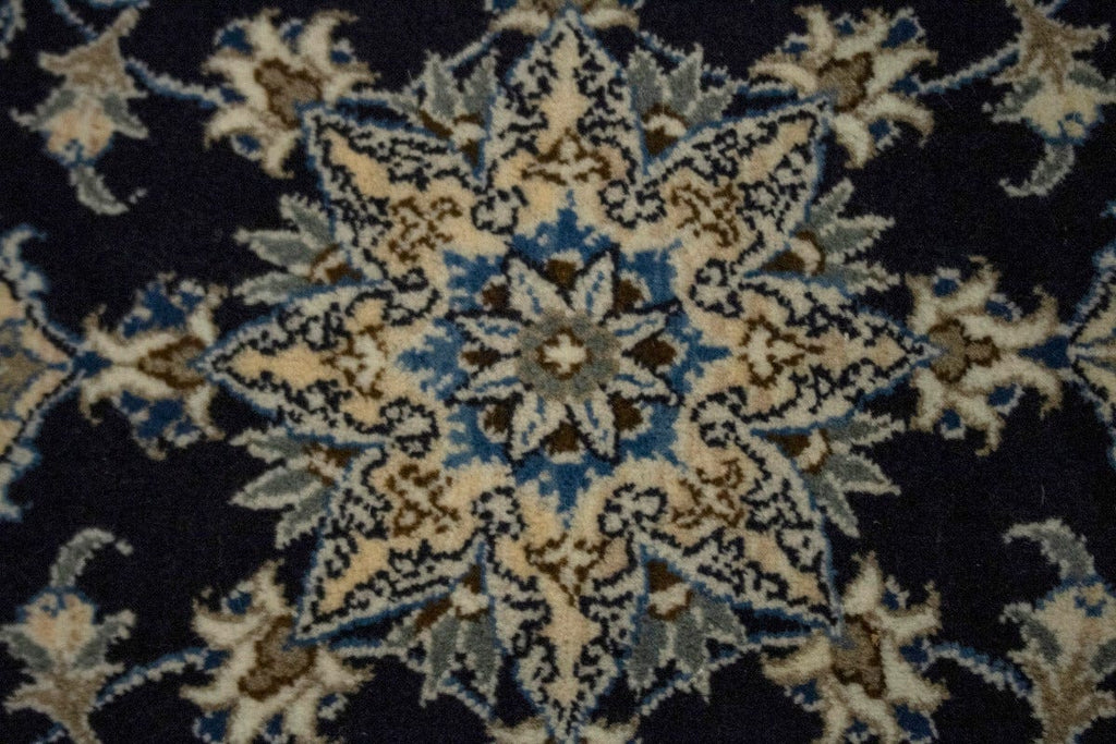 Navy Blue Classic 3X4 Nain Kashmar Persian Rug