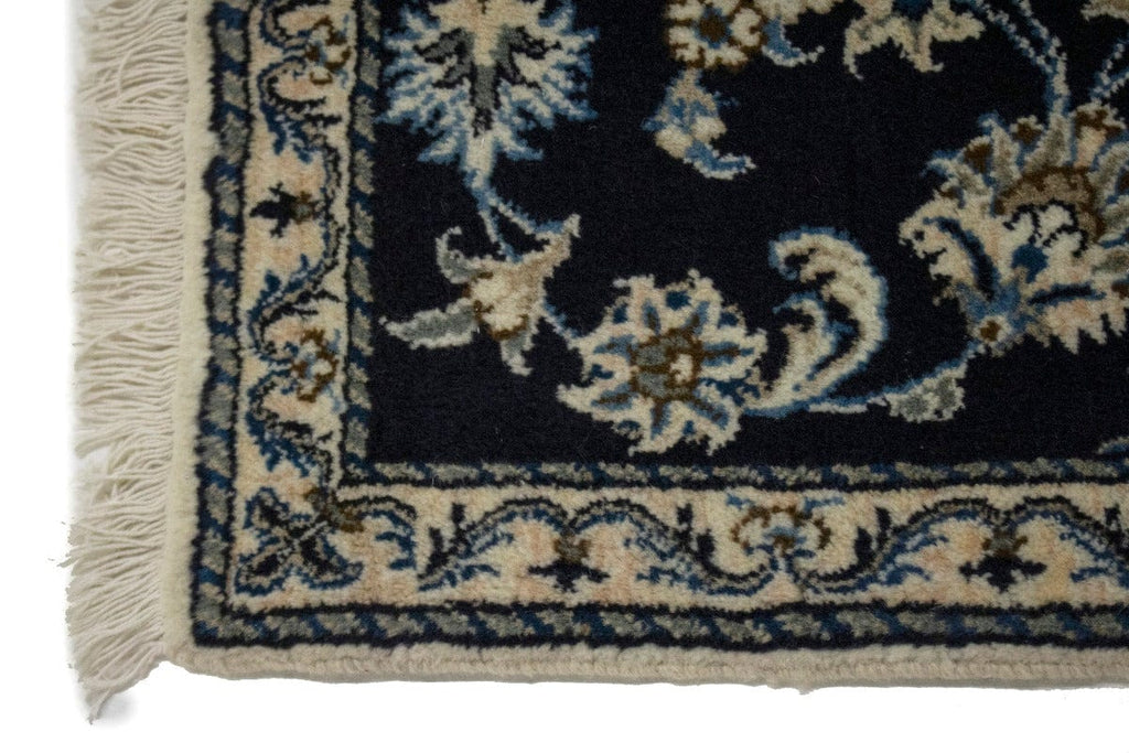 Navy Blue Classic 3X4 Nain Kashmar Persian Rug