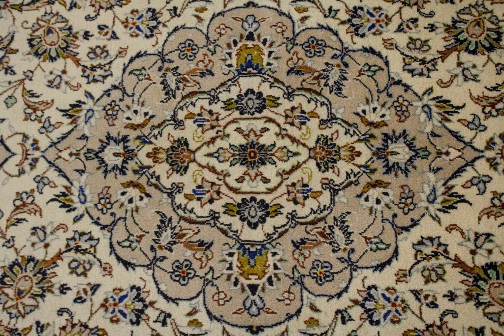 Vintage Beige Traditional 8X12 Kashan Persian Rug