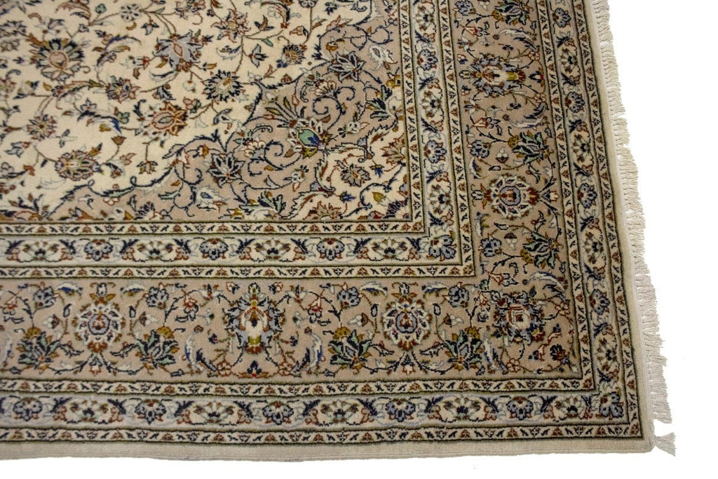 Vintage Beige Traditional 8X12 Kashan Persian Rug