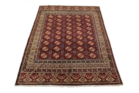 Maroon Red Tribal 8X11 Turkoman Persian Rug