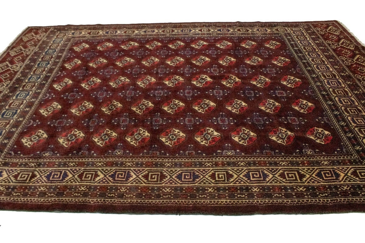 Maroon Red Tribal 8X11 Turkoman Persian Rug