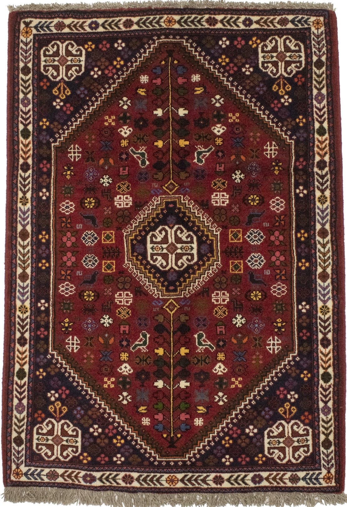 Red Tribal 4X5 Shiraz Persian Rug