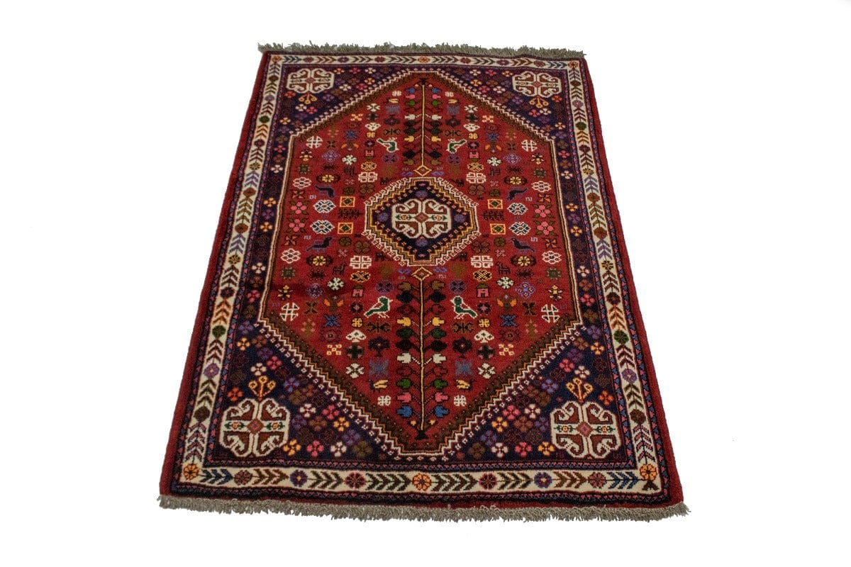 Red Tribal 4X5 Shiraz Persian Rug