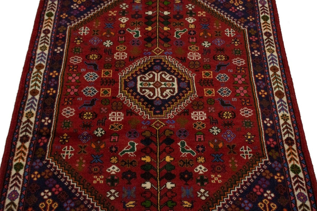 Red Tribal 4X5 Shiraz Persian Rug