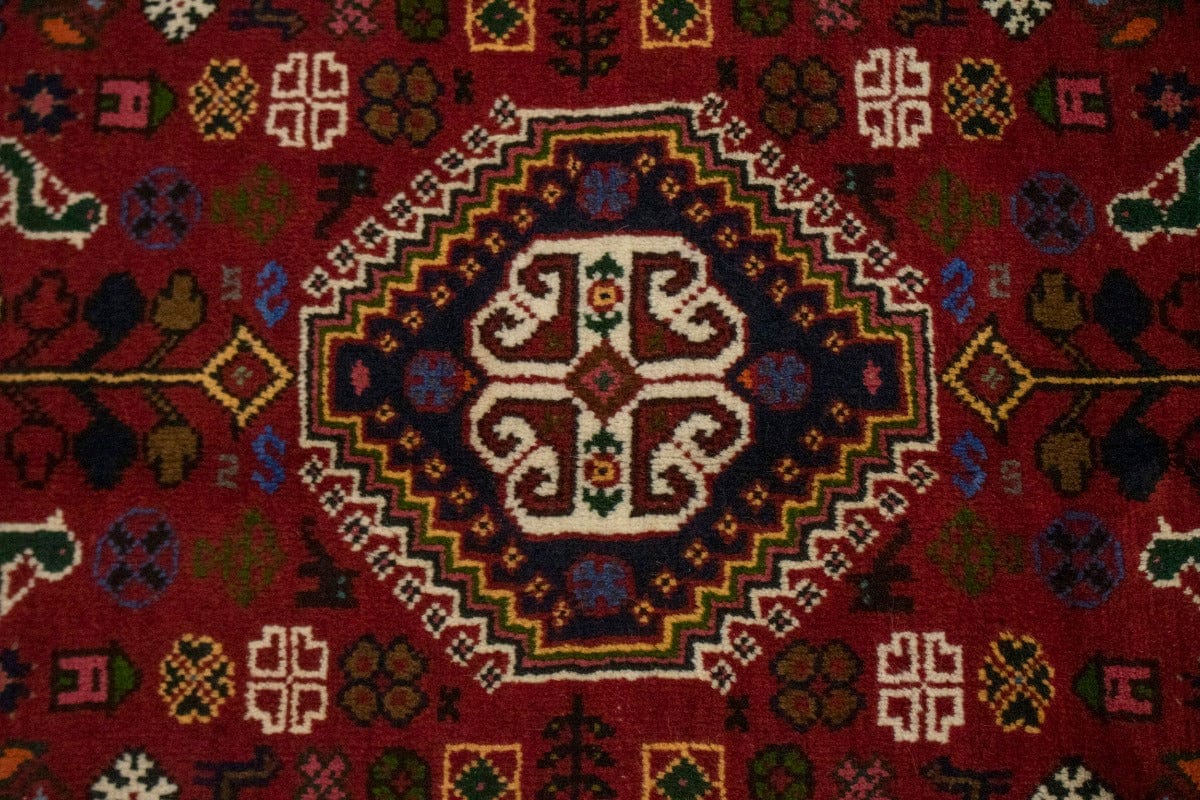 Red Tribal 4X5 Shiraz Persian Rug