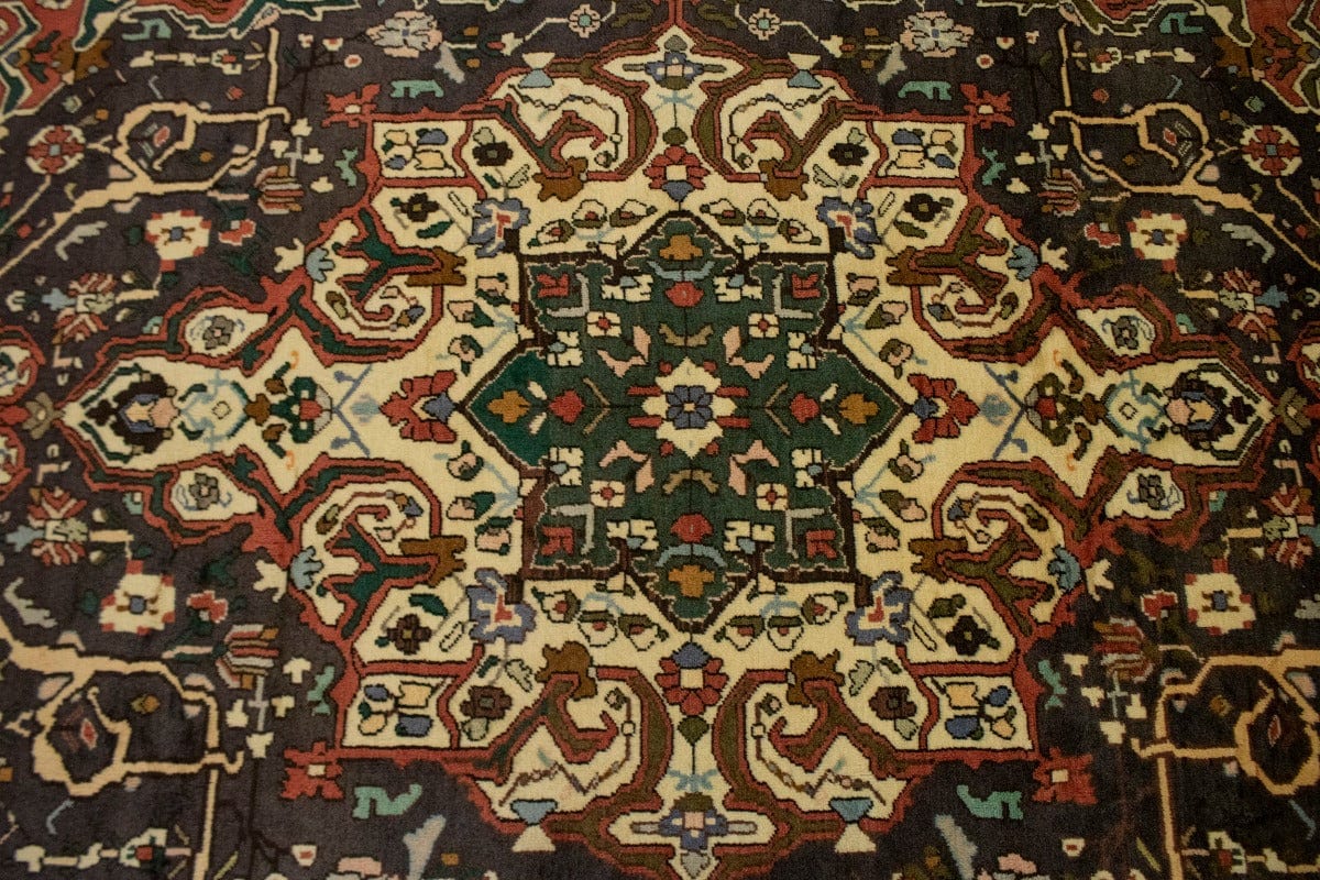 Vintage Dark Brown Floral 7X10 Bakhtiari Persian Rug