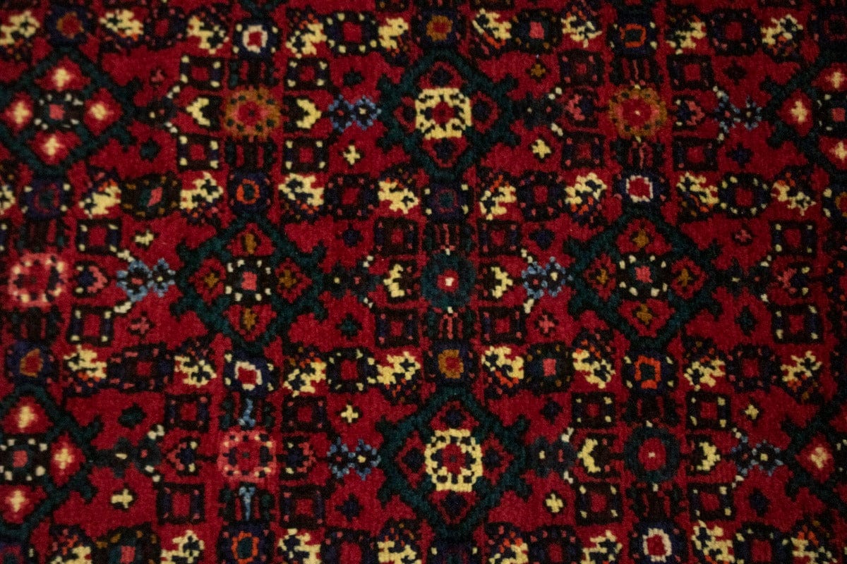 Vintage Red Tribal 4X17 Hossainabad Persian Runner Rug