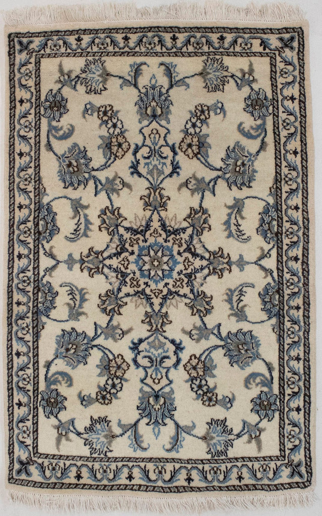 Cream Floral 3X4 Nain Persian Rug