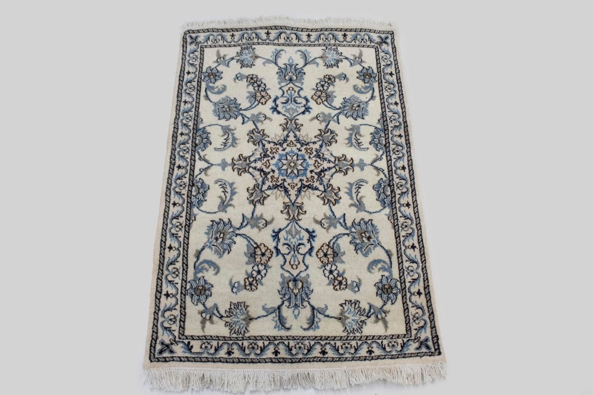 Cream Floral 3X4 Nain Persian Rug