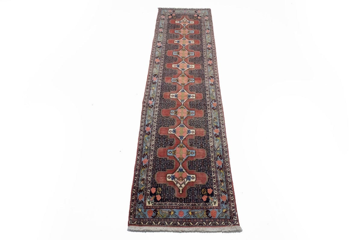 Vintage Floral 3X13 Bidjar Persian Runner Rug