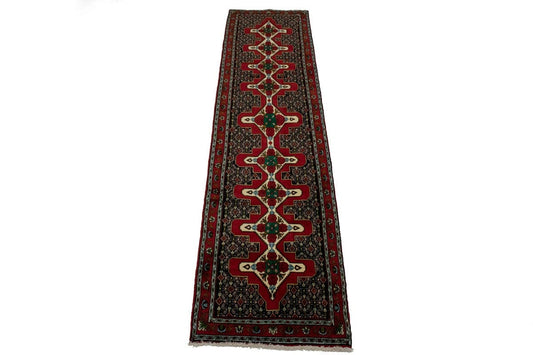 Vintage Red Floral 3X12'5 Bidjar Sanneh Persian Runner Rug