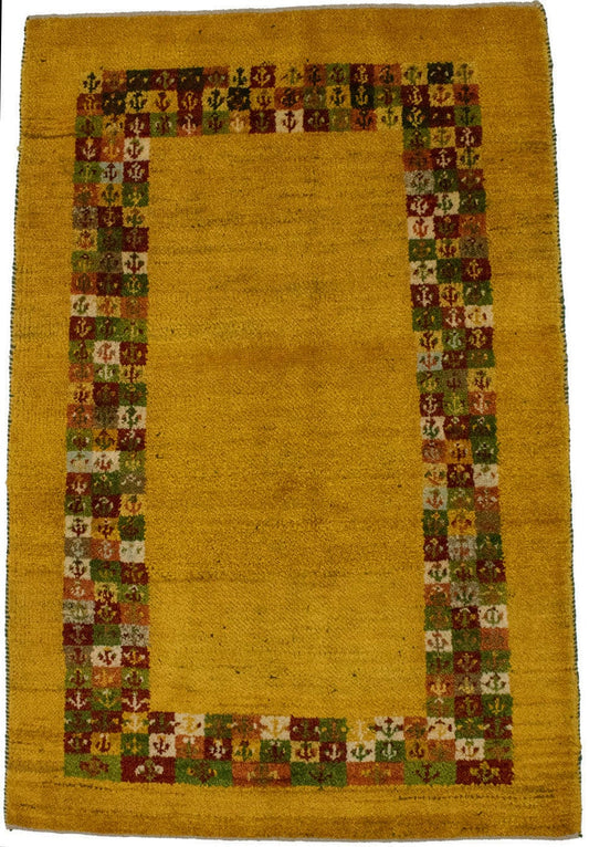 Vintage Tribal 3'5X5 Gabbeh Persian Rug