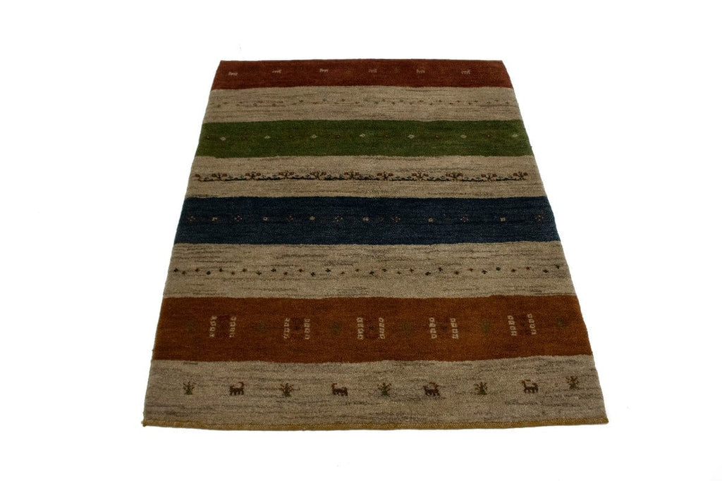 Beige 4X5 Gabbeh Persian Rug