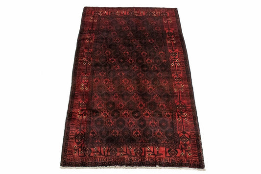 Vintage Red Tribal 4'3X7'6 Balouch Persian Rug