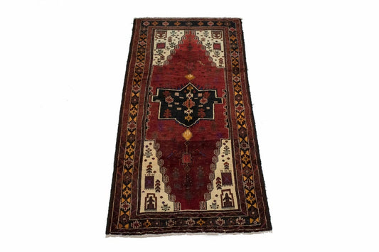 Vintage Red Tribal 4X8 Balouch Persian Rug