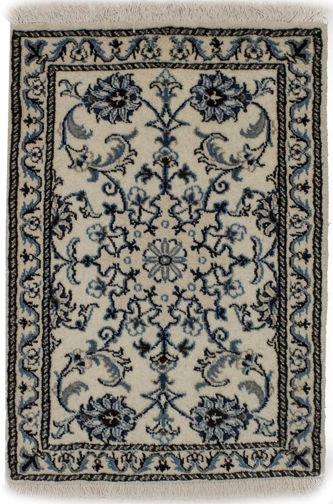 Cream Traditional 2X3 Nain Kashmar Persian Rug