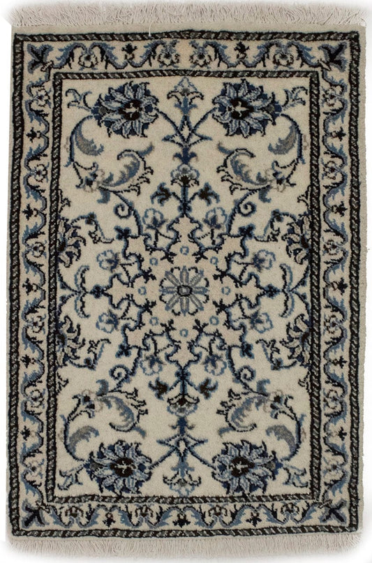 Cream Traditional 2X3 Nain Kashmar Persian Rug