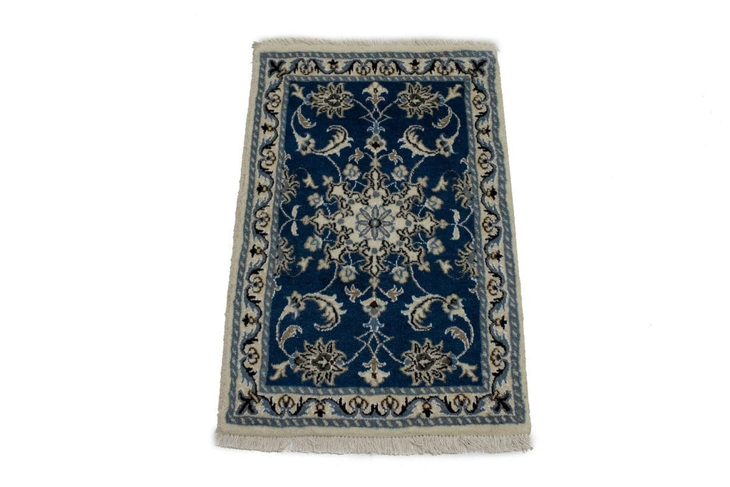 Blue Traditional 2X3 Nain Kashmar Persian Rug