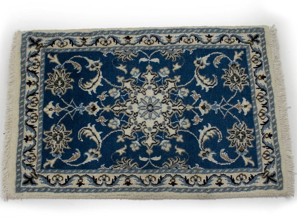 Blue Traditional 2X3 Nain Kashmar Persian Rug