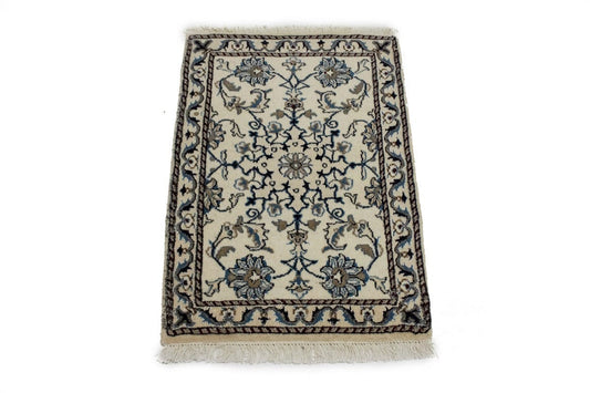 Cream Traditional 2X3 Nain Kashmar Persian Rug