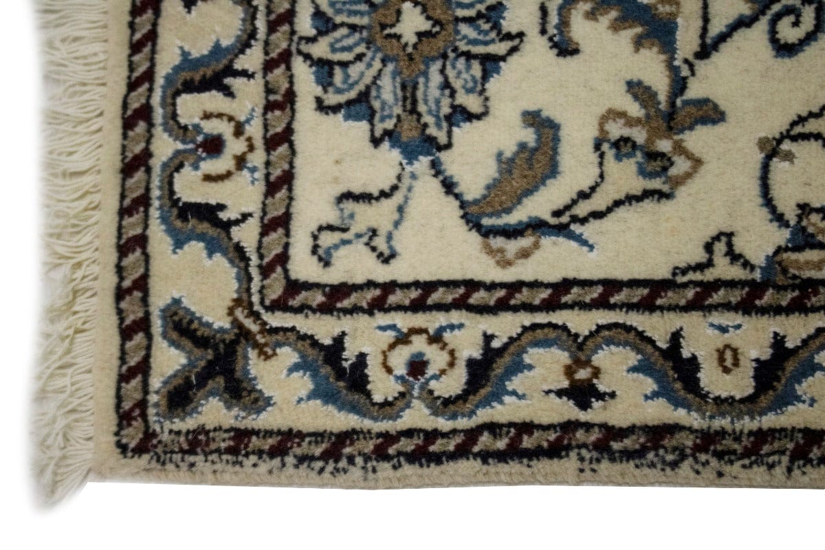 Cream Traditional 2X3 Nain Kashmar Persian Rug