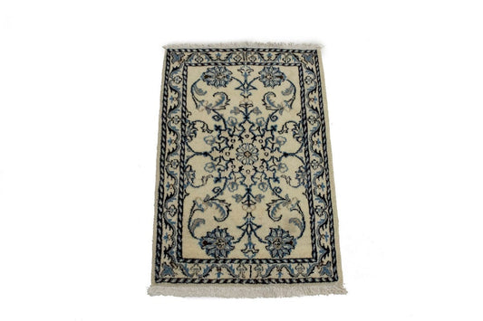 Cream Traditional 2X3 Nain Kashmar Persian Rug