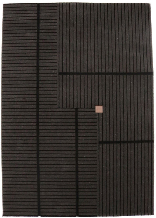 Charcoal Geometric 5X8 Machine-Made Modern Rug