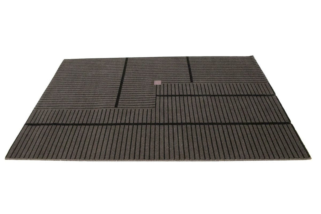 Charcoal Geometric 5X8 Machine-Made Modern Rug