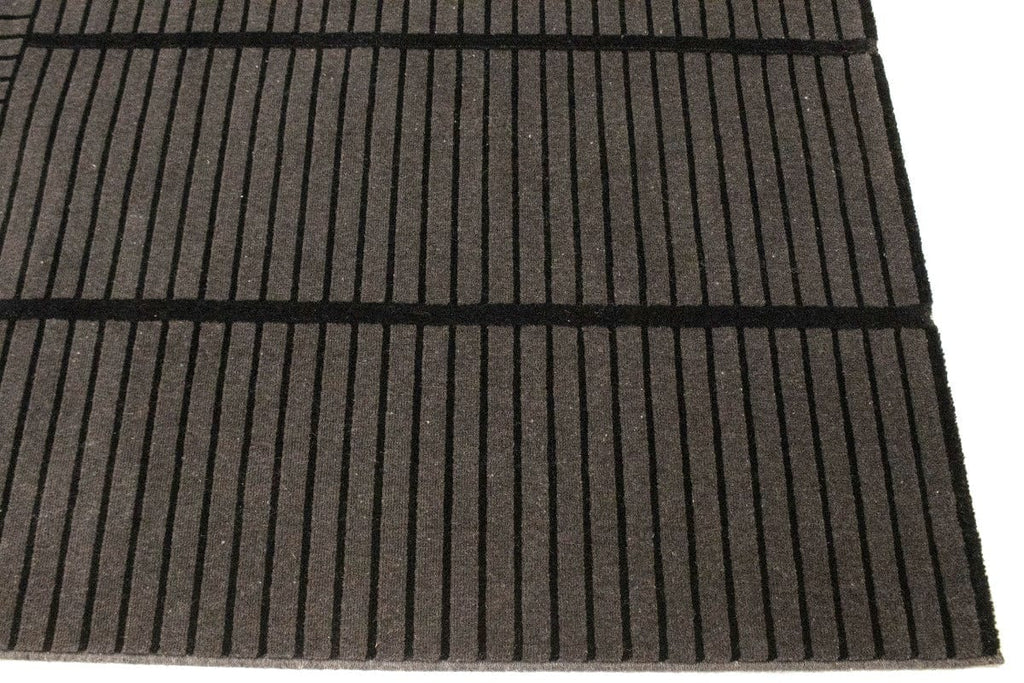 Charcoal Geometric 5X8 Machine-Made Modern Rug