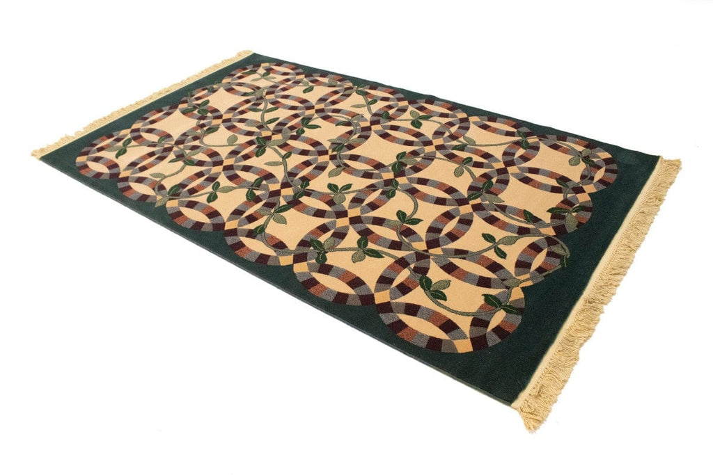 Beige Floral Machine-Made 5X8 Modern Rug