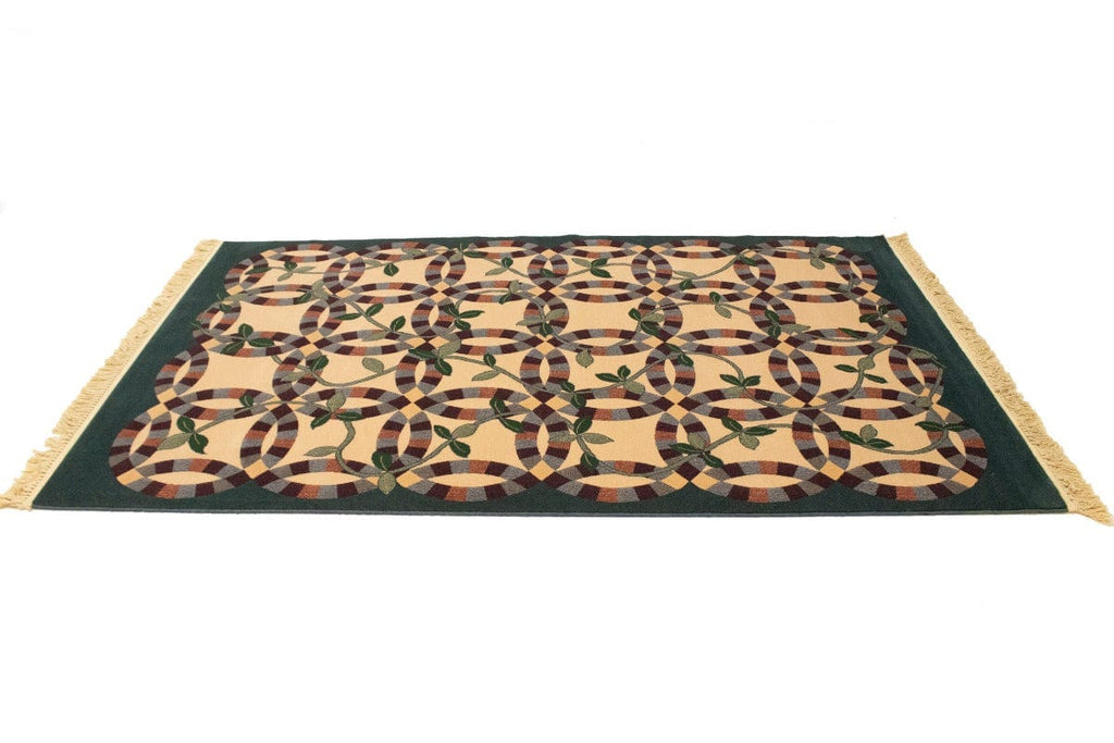 Beige Floral Machine-Made 5X8 Modern Rug