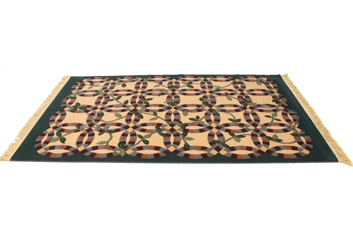 Beige Floral Machine-Made 5X8 Modern Rug