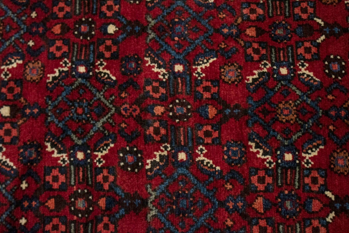 Vintage Red Allover Tribal 4X7 Hossainabad Persian Rug