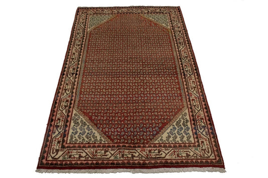 Vintage Red Allover Tribal 4X7 Botemir Persian Rug