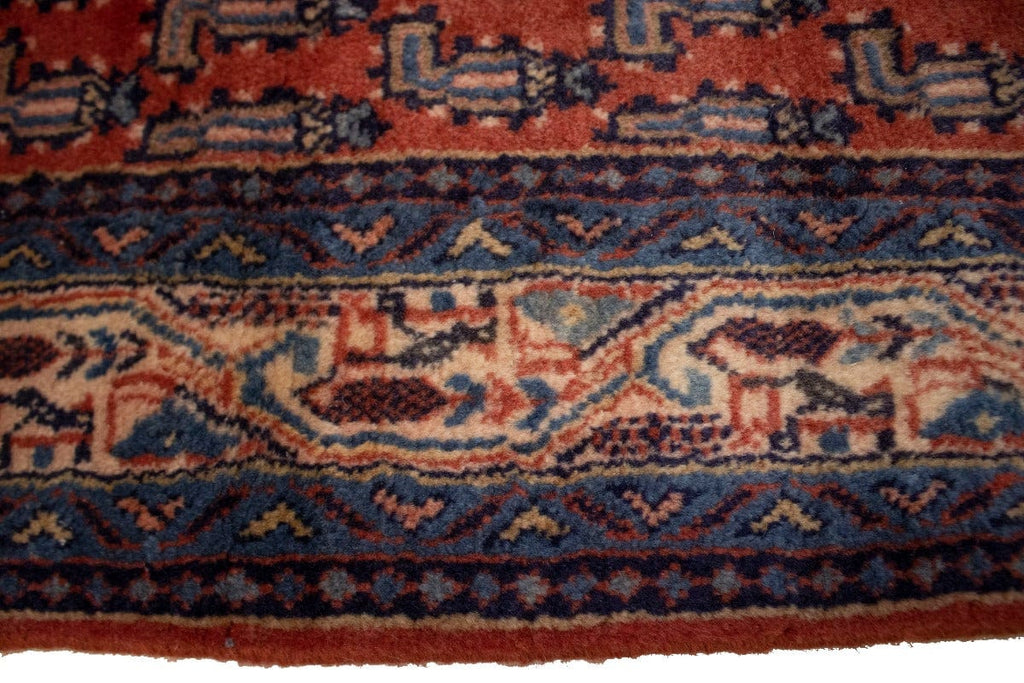 Vintage Orange-red Tribal 4X7 Botemir Persian Rug