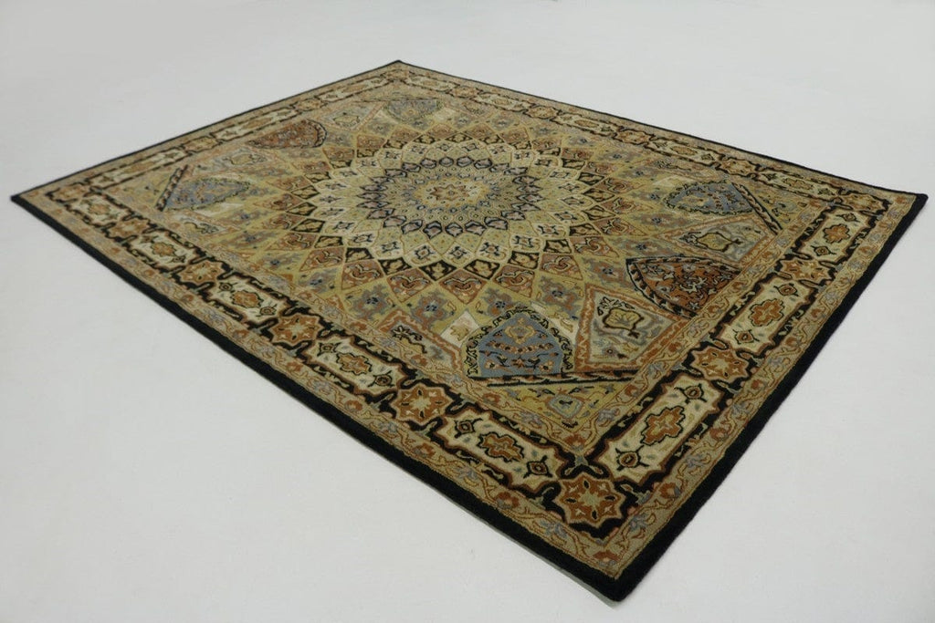 Beige Geometric 8X10 Gumbad Oriental rug