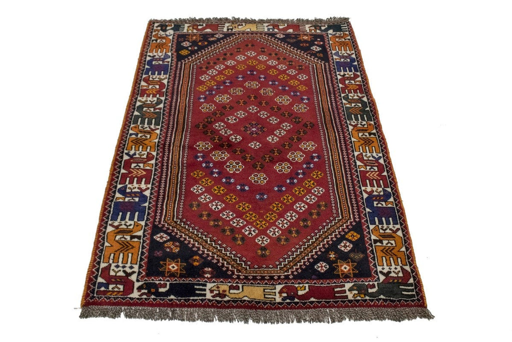 Red Tribal 4X6 Shiraz Persian Rug