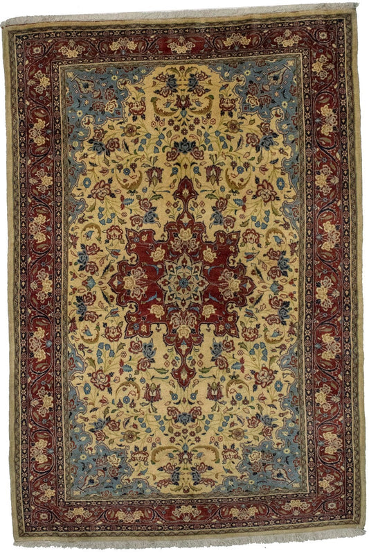 Beige Traditional 5X7 Isfahan Persian Rug
