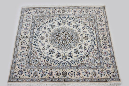 Cream Classic 7X7 Nain Persian Square Rug