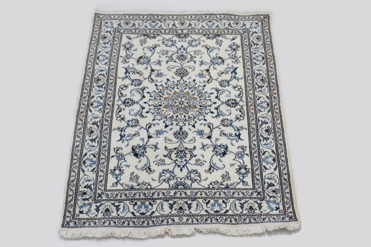 Cream Classic Floral 5X7 Nain Persian Rug