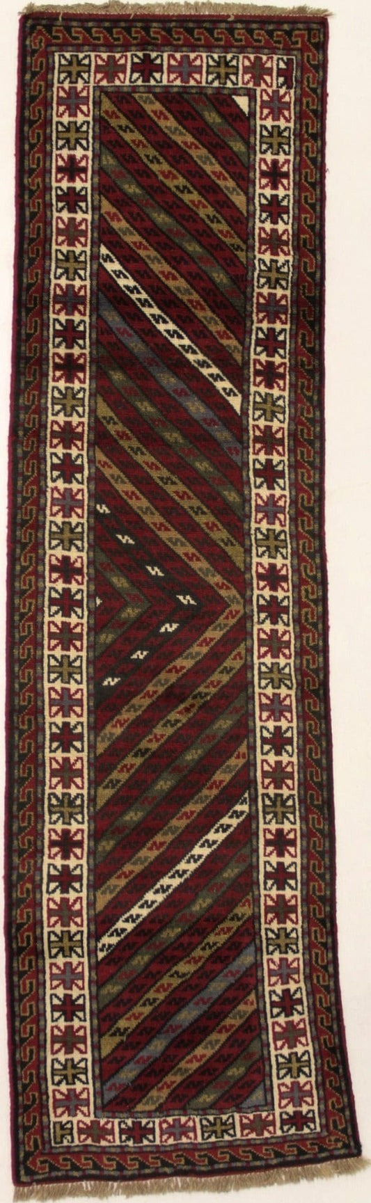 Tribal Geometric 3X10 Ghoochan Persian Runner Rug