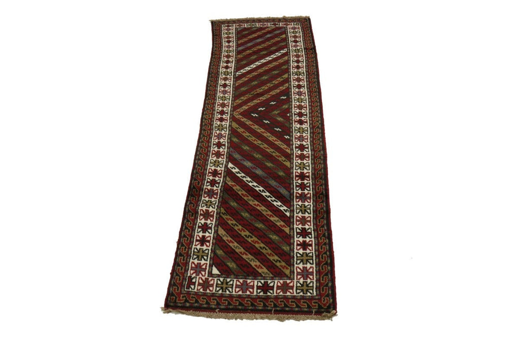 Tribal Geometric 3X10 Ghoochan Persian Runner Rug