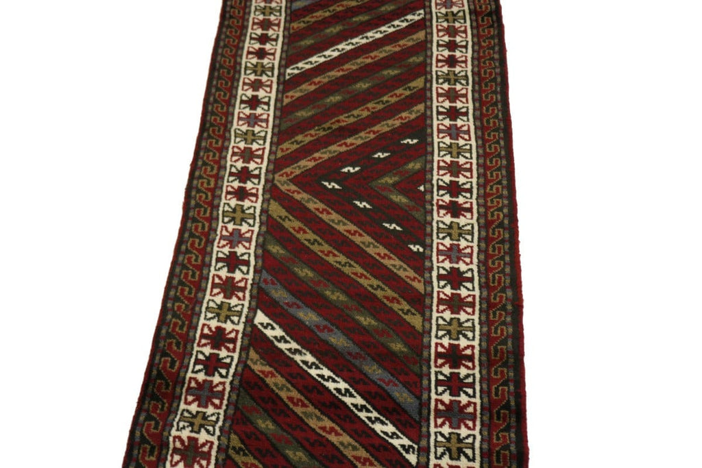 Tribal Geometric 3X10 Ghoochan Persian Runner Rug