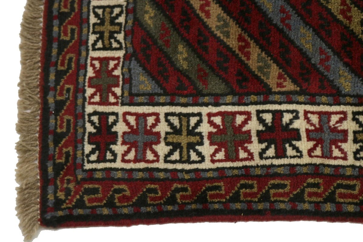 Tribal Geometric 3X10 Ghoochan Persian Runner Rug