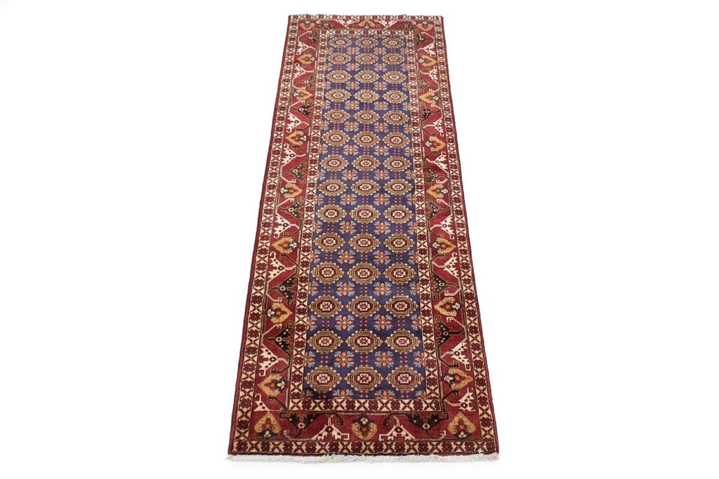 Vintage Plum Floral 3X10 Varamin Persian Runner Rug